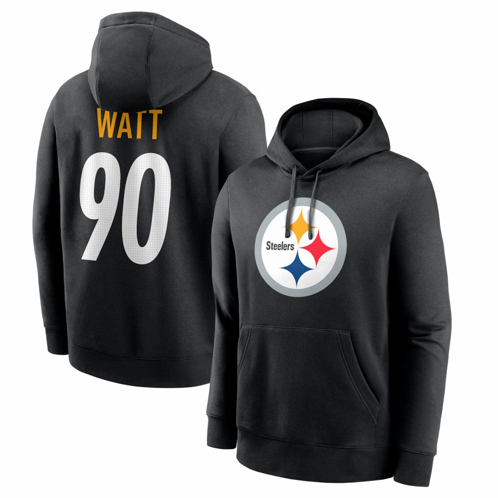 T.J. Watt Pittsburgh Steelers Name & Number Fleece Hoodie Black | Nike for Sale