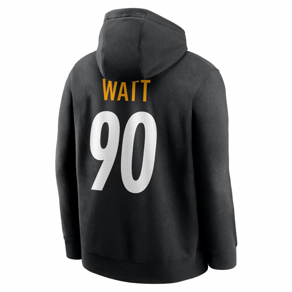 T.J. Watt Pittsburgh Steelers Name & Number Fleece Hoodie Black | Nike for Sale