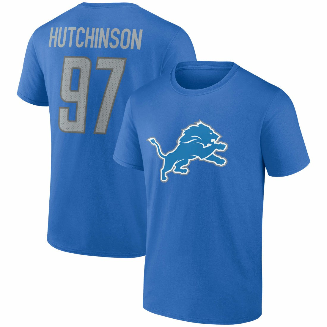 Aidan Hutchinson Detroit Lions Player Icon Name & Number T-Shirt Blue | Fanatics