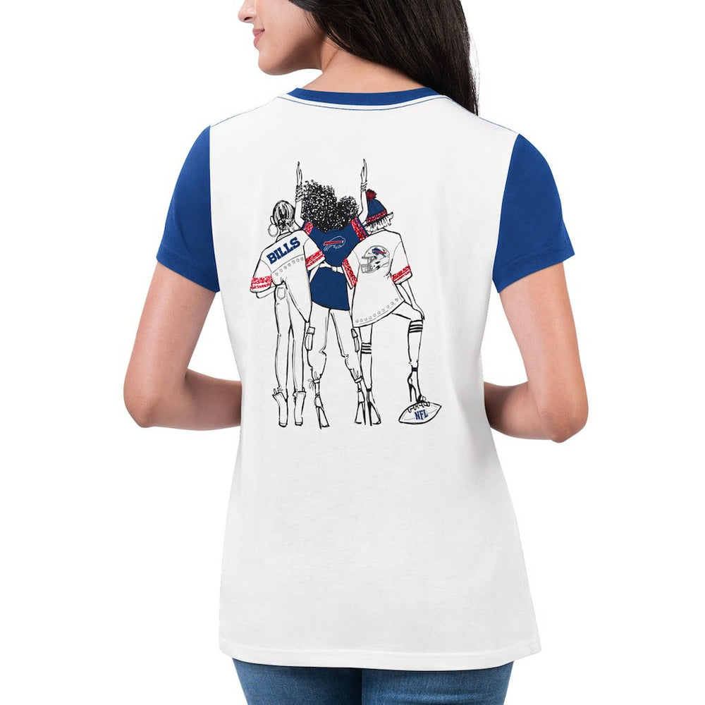 Buffalo Bills G-III 4Her by Carl Banks Women's Fashion Illustration T-Shirt White/Royal | NFL