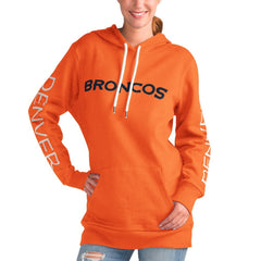 Denver Broncos G-III 4Her by Carl Banks Women's Extra Inning Pullover Hoodie Orange | NFL