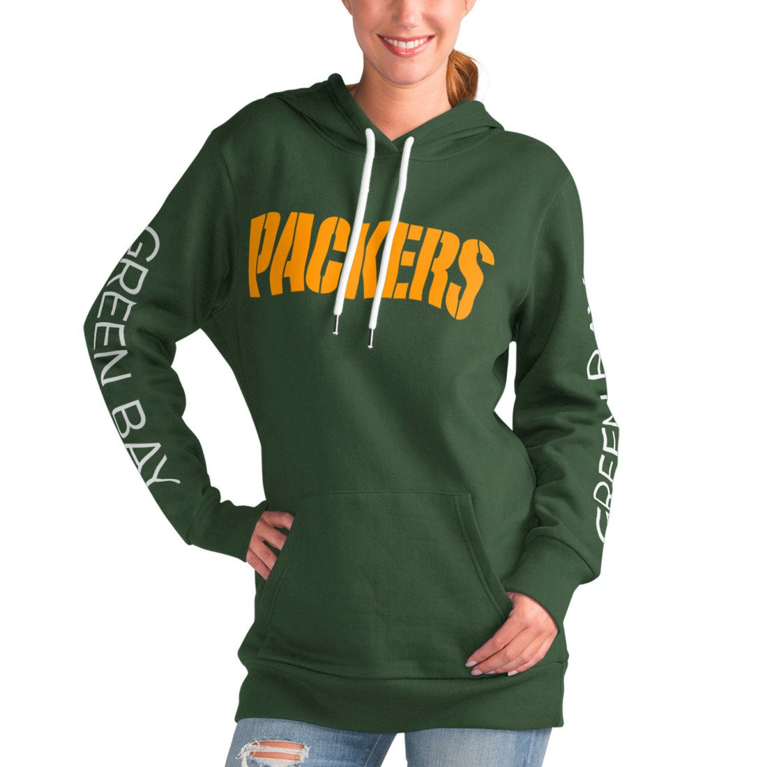 Green Bay Packers G-III 4Her by Carl Banks Women's Extra Inning Pullover Hoodie Green | NFL