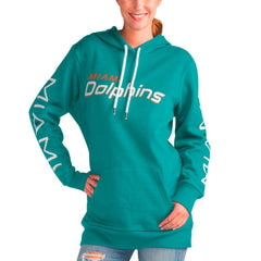 Miami Dolphins G-III 4Her by Carl Banks Women's Extra Inning Pullover Hoodie Aqua | NFL