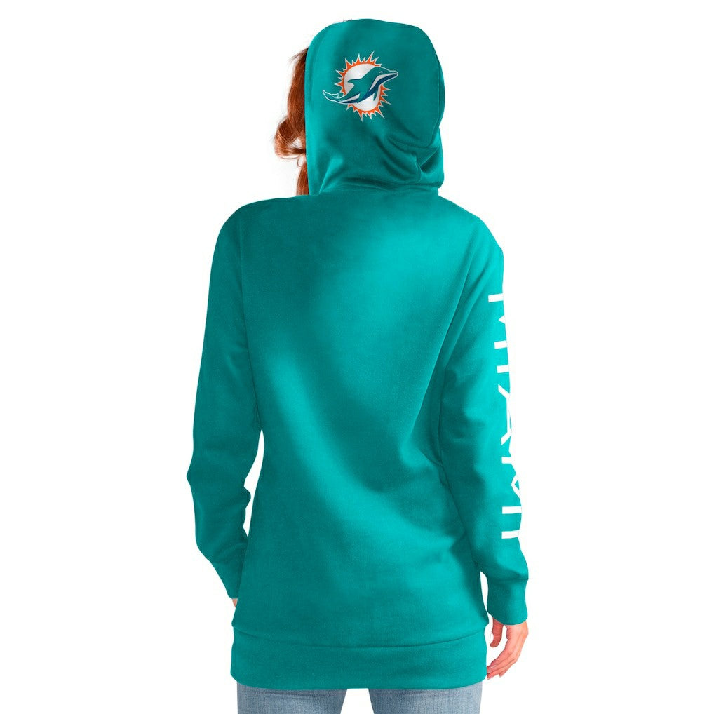 Miami Dolphins G-III 4Her by Carl Banks Women's Extra Inning Pullover Hoodie Aqua | NFL