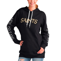 New Orleans Saints G-III 4Her by Carl Banks Women's Extra Inning Pullover Hoodie Black | NFL