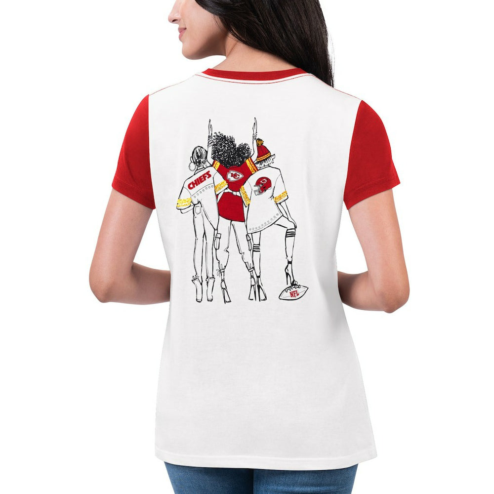 Kansas City Chiefs G-III 4Her by Carl Banks Women's Fashion Illustration T-Shirt White/Red | NFL