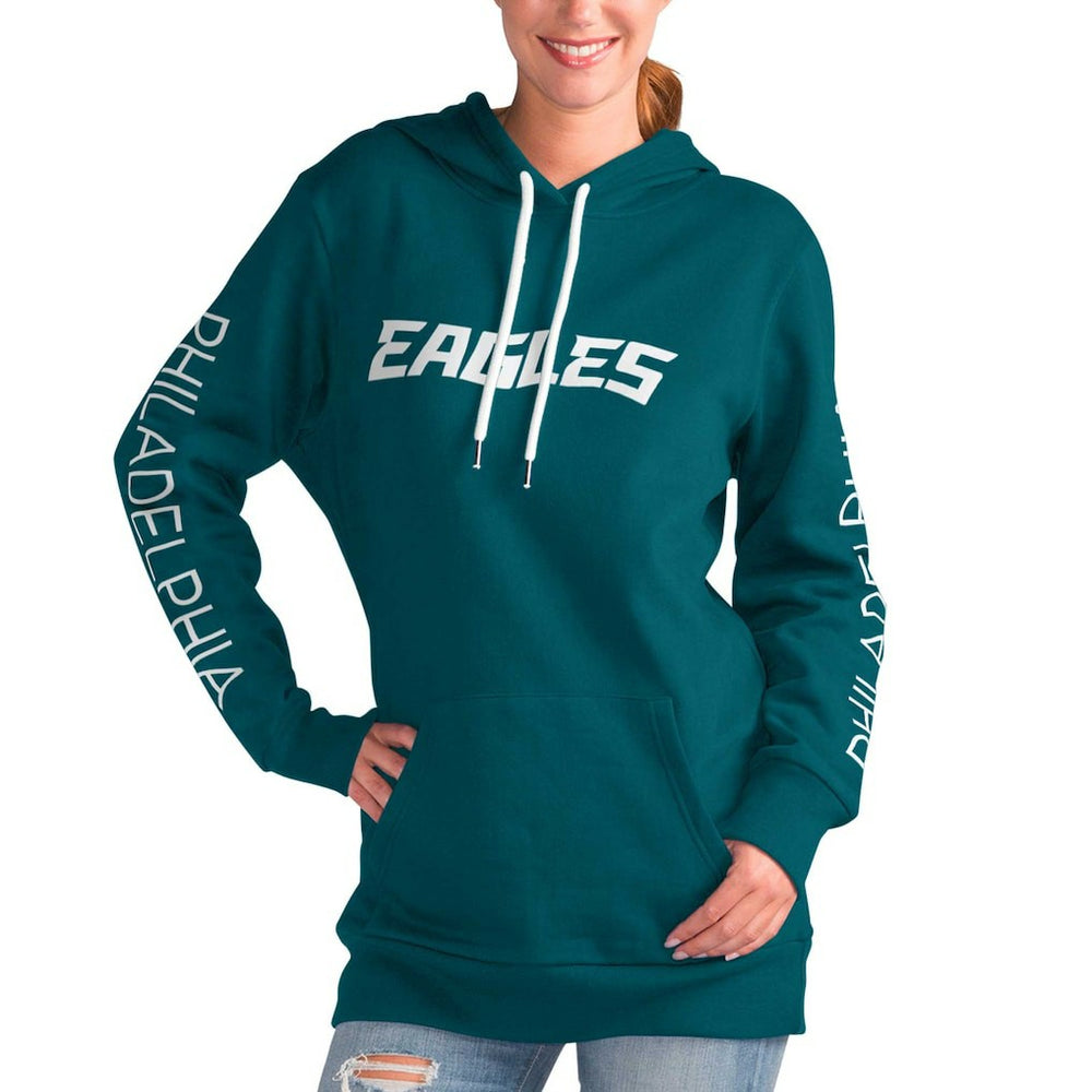 Philadelphia Eagles G-III 4Her by Carl Banks Women's Extra Inning Pullover Hoodie Midnight Green | NFL
