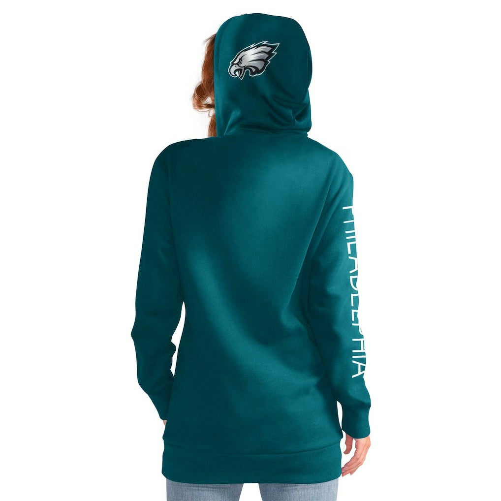 Philadelphia Eagles G-III 4Her by Carl Banks Women's Extra Inning Pullover Hoodie Midnight Green | NFL