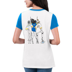Los Angeles Chargers G-III 4Her by Carl Banks Women's Fashion Illustration T-Shirt White/Powder Blue | NFL
