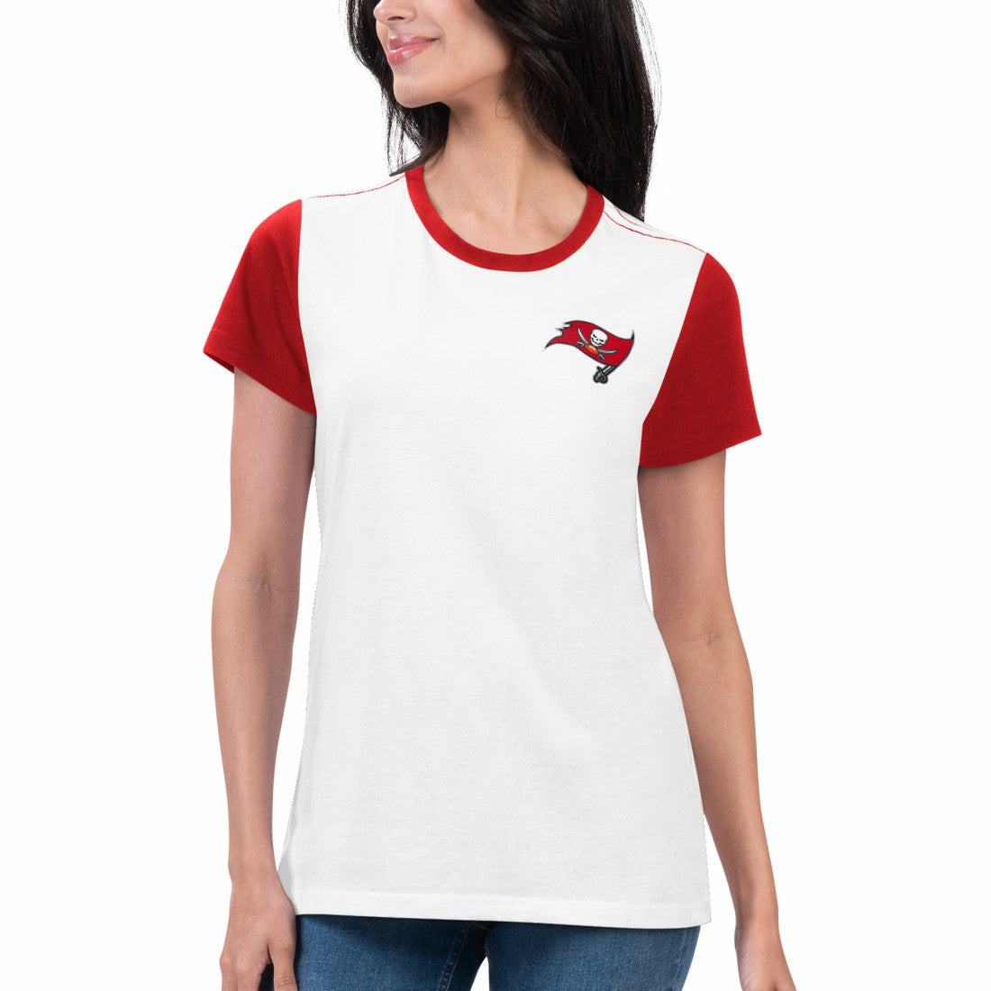 Tampa Bay Buccaneers G-III 4Her by Carl Banks Women's Fashion Illustration T-Shirt White/Red | NFL