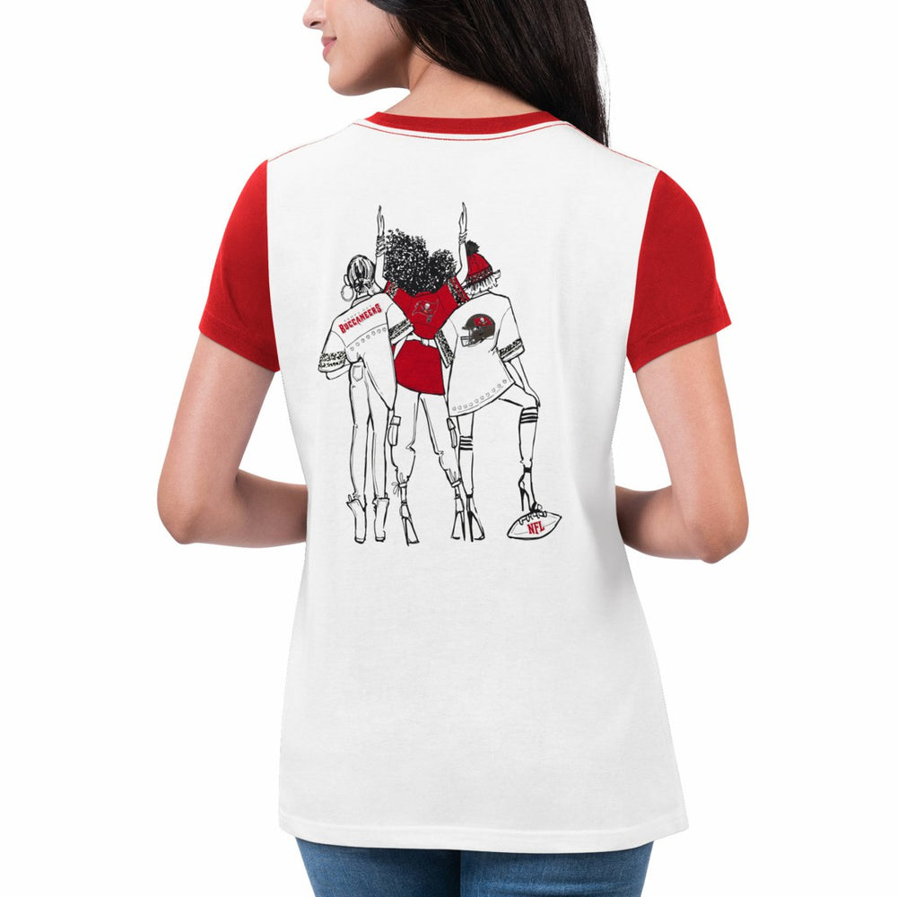 Tampa Bay Buccaneers G-III 4Her by Carl Banks Women's Fashion Illustration T-Shirt White/Red | NFL