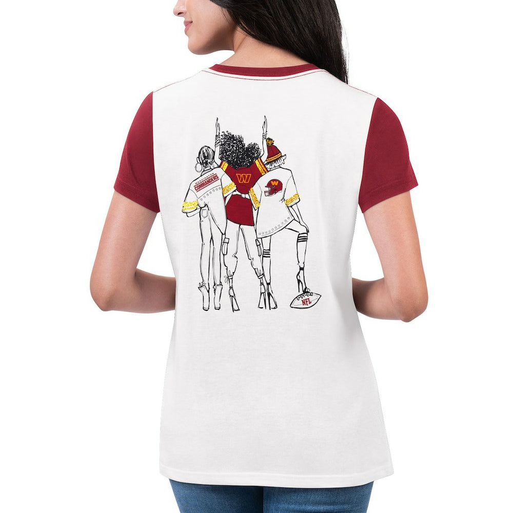Washington Commanders G-III 4Her by Carl Banks Women's Fashion Illustration T-Shirt White/Burgundy | NFL