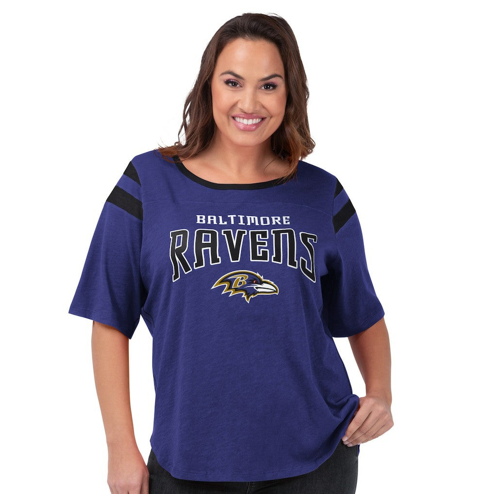 Baltimore Ravens G-III 4Her by Carl Banks Women's Plus Size Linebacker T-Shirt Purple | NFL