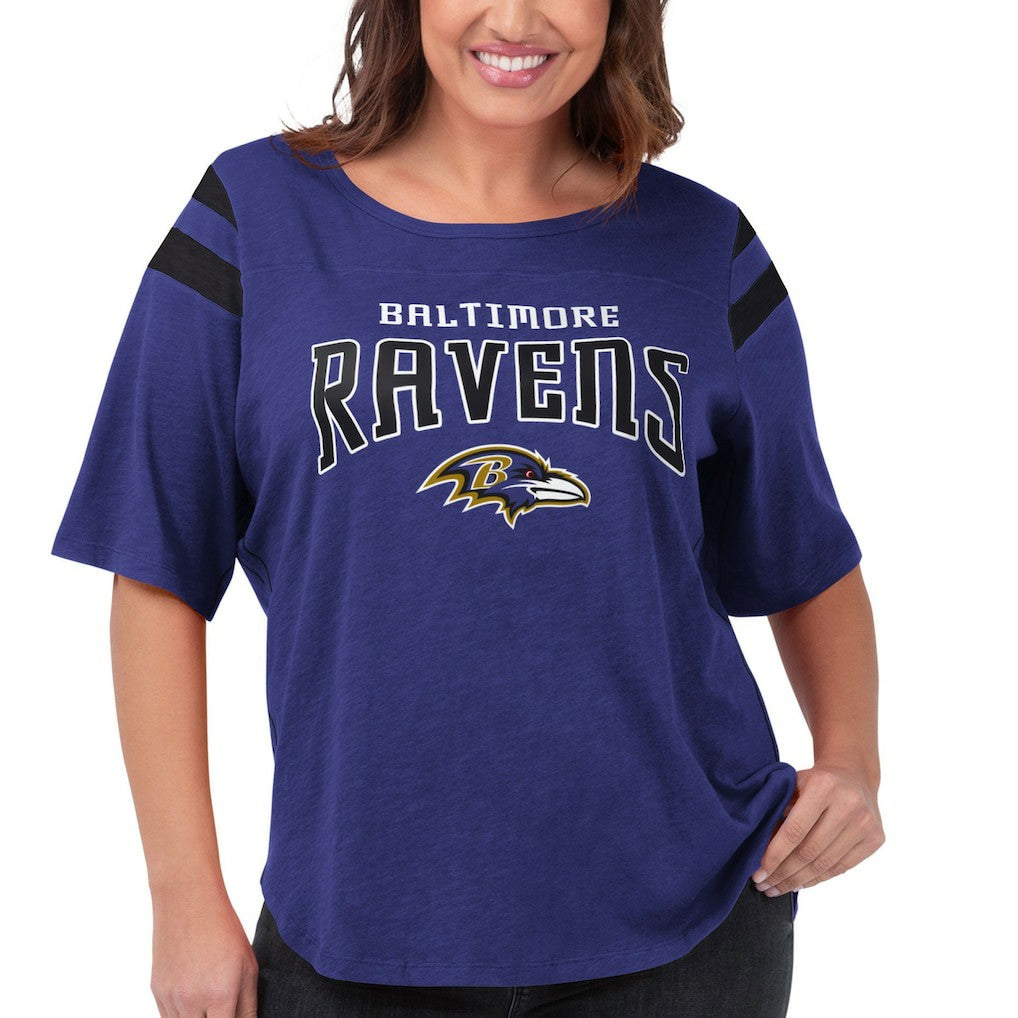 Baltimore Ravens G-III 4Her by Carl Banks Women's Plus Size Linebacker T-Shirt Purple | NFL
