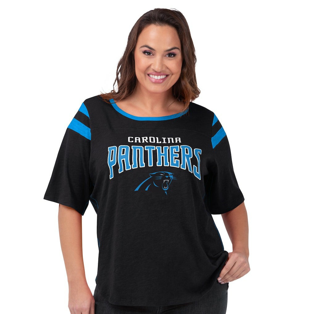 Carolina Panthers G-III 4Her by Carl Banks Women's Plus Size Linebacker T-Shirt Black | NFL