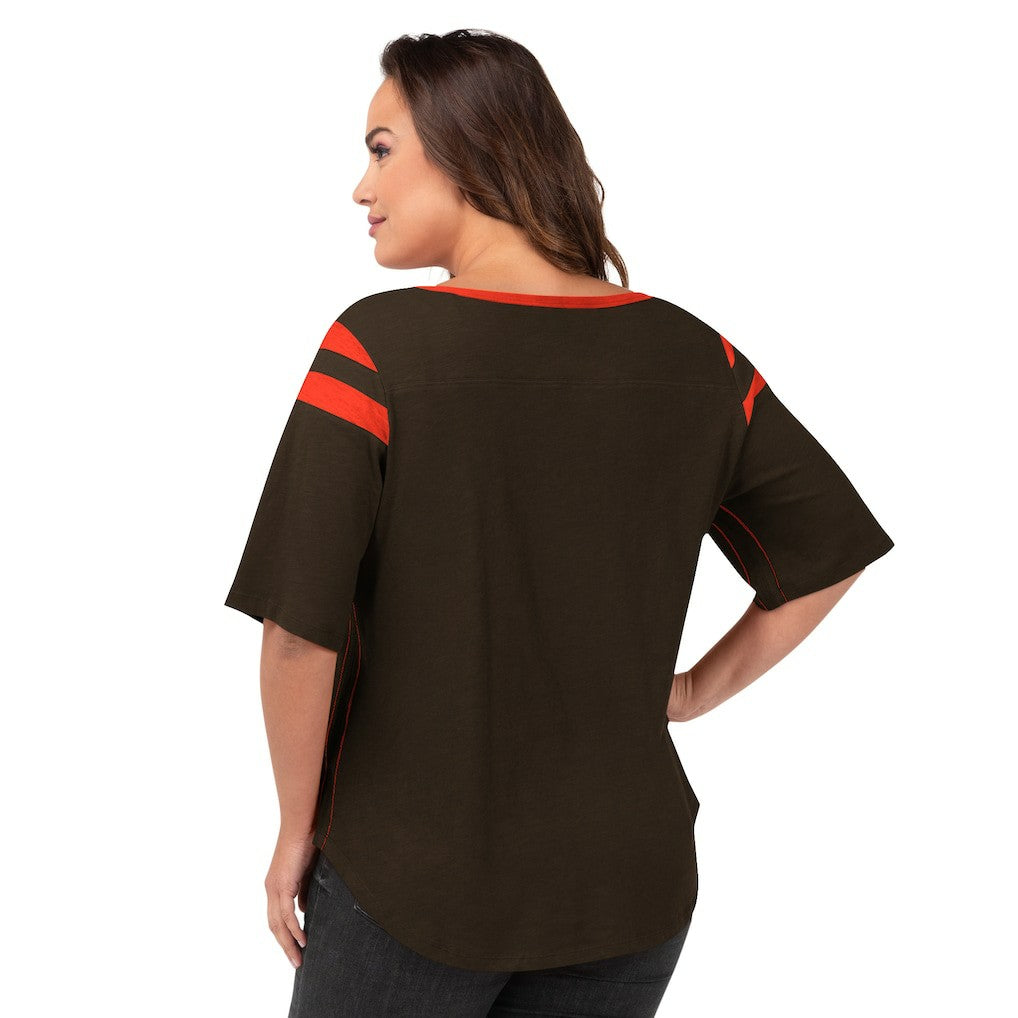 Cleveland Browns G-III 4Her by Carl Banks Women's Plus Size Linebacker T-Shirt Brown | NFL