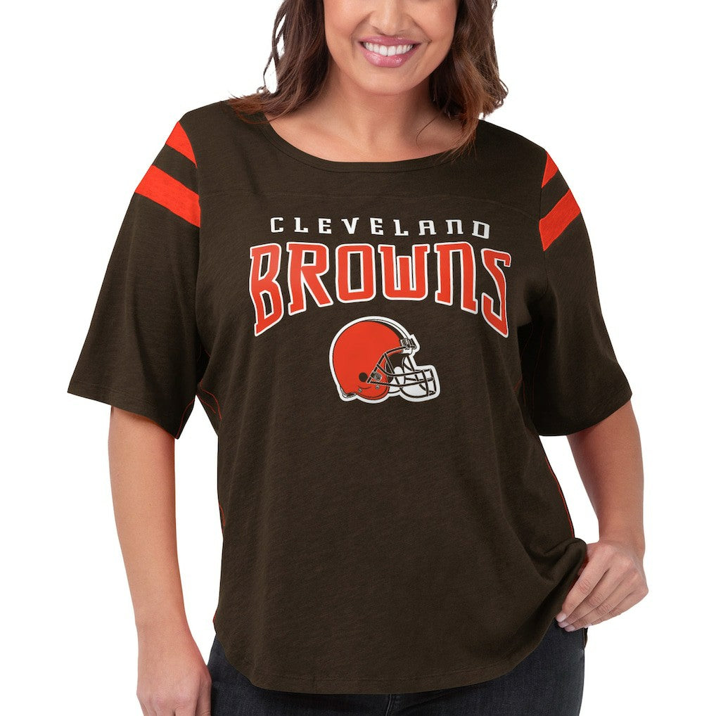 Cleveland Browns G-III 4Her by Carl Banks Women's Plus Size Linebacker T-Shirt Brown | NFL
