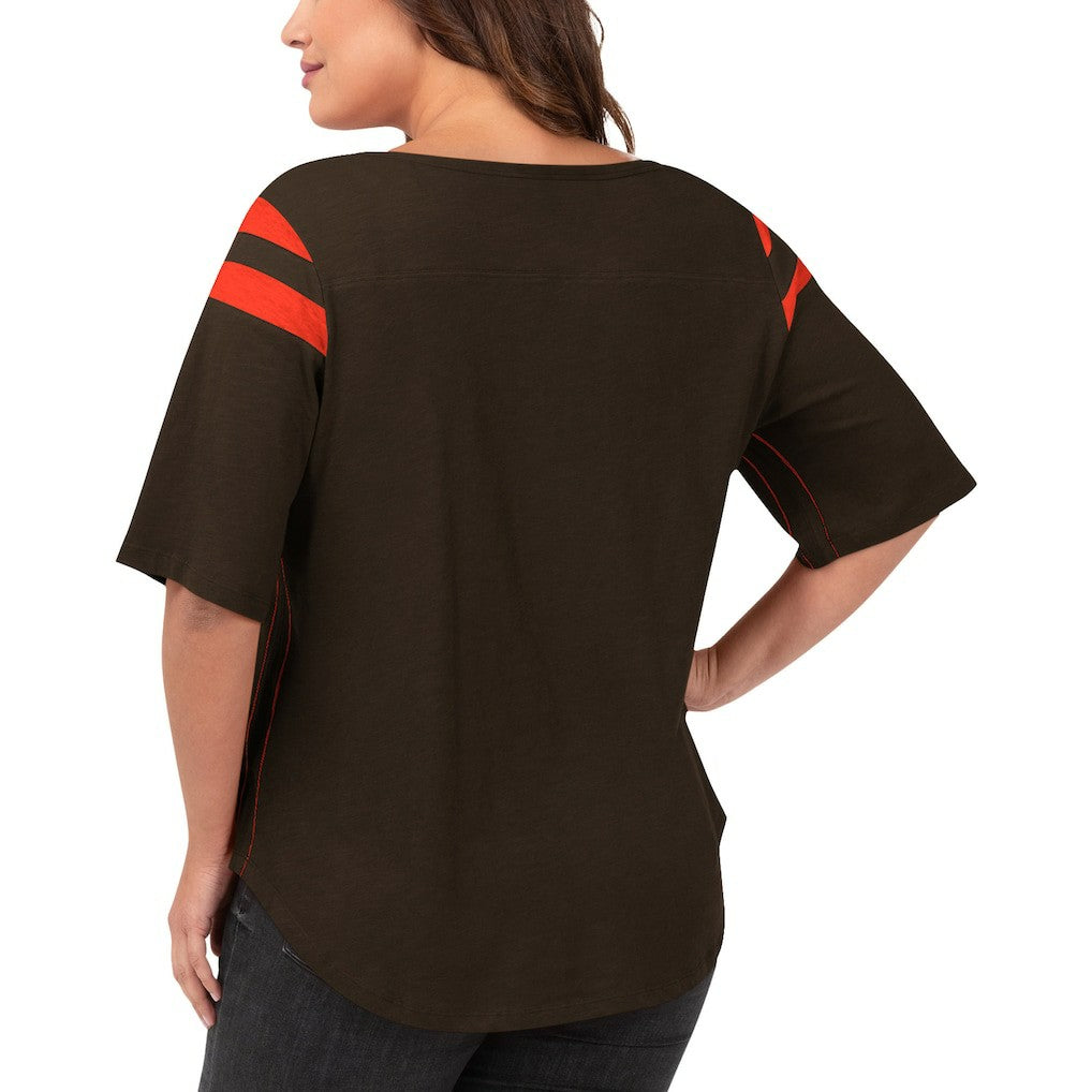 Cleveland Browns G-III 4Her by Carl Banks Women's Plus Size Linebacker T-Shirt Brown | NFL