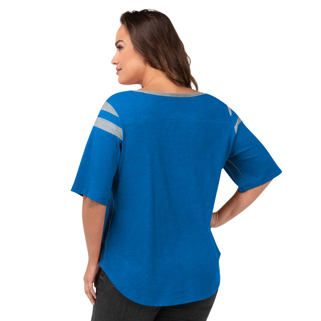 Detroit Lions G-III 4Her by Carl Banks Women's Plus Size Linebacker T-Shirt Royal | NFL
