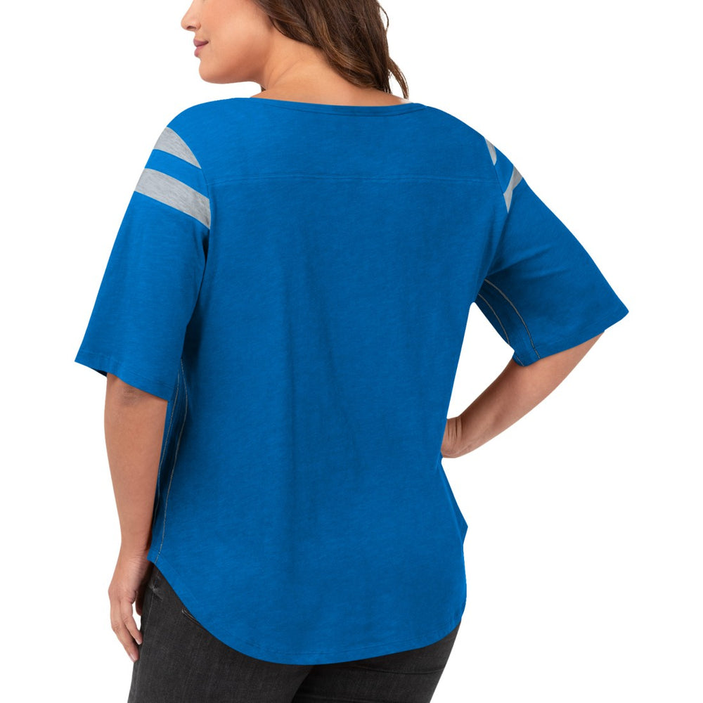 Detroit Lions G-III 4Her by Carl Banks Women's Plus Size Linebacker T-Shirt Royal | NFL