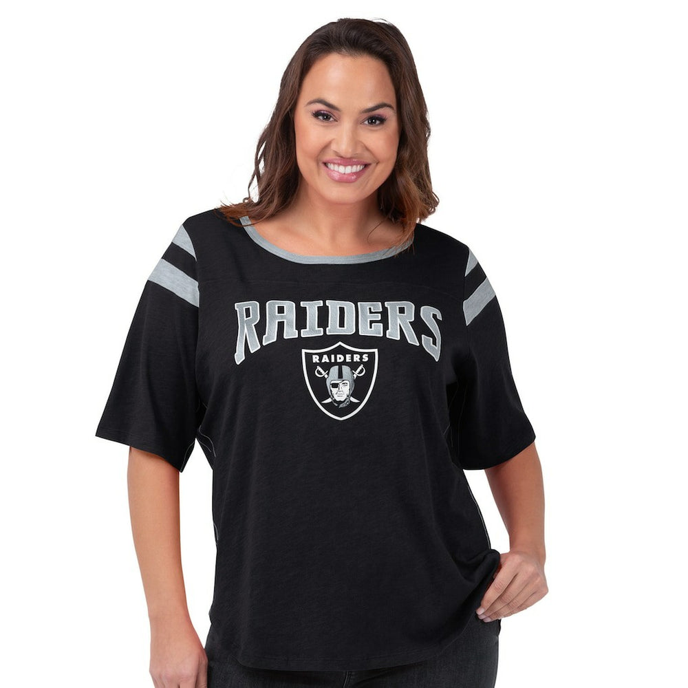 Las Vegas Raiders G-III 4Her by Carl Banks Women's Plus Size Linebacker T-Shirt Black | NFL