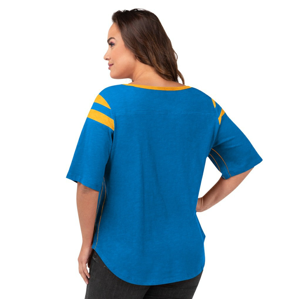Los Angeles Chargers G-III 4Her by Carl Banks Women's Plus Size Linebacker T-Shirt Light Blue | NFL