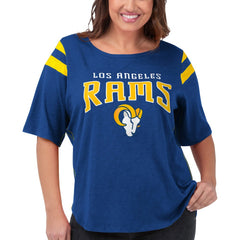 Los Angeles Rams G-III 4Her by Carl Banks Women's Plus Size Linebacker T-Shirt Royal | NFL