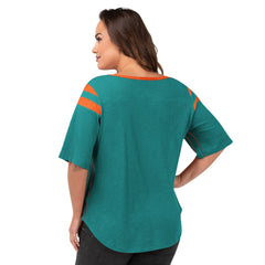 Miami Dolphins G-III 4Her by Carl Banks Women's Plus Size Linebacker T-Shirt Aqua | NFL