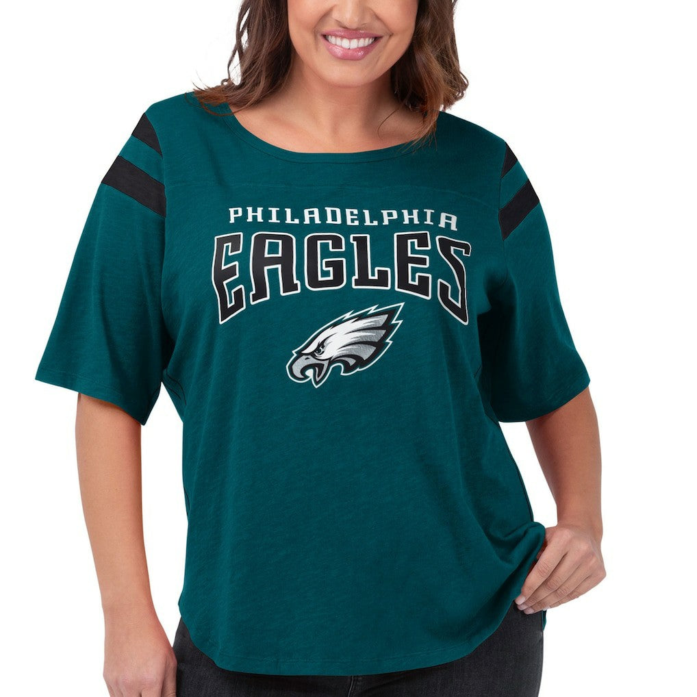 Philadelphia Eagles G-III 4Her by Carl Banks Women's Plus Size Linebacker T-Shirt Green | NFL