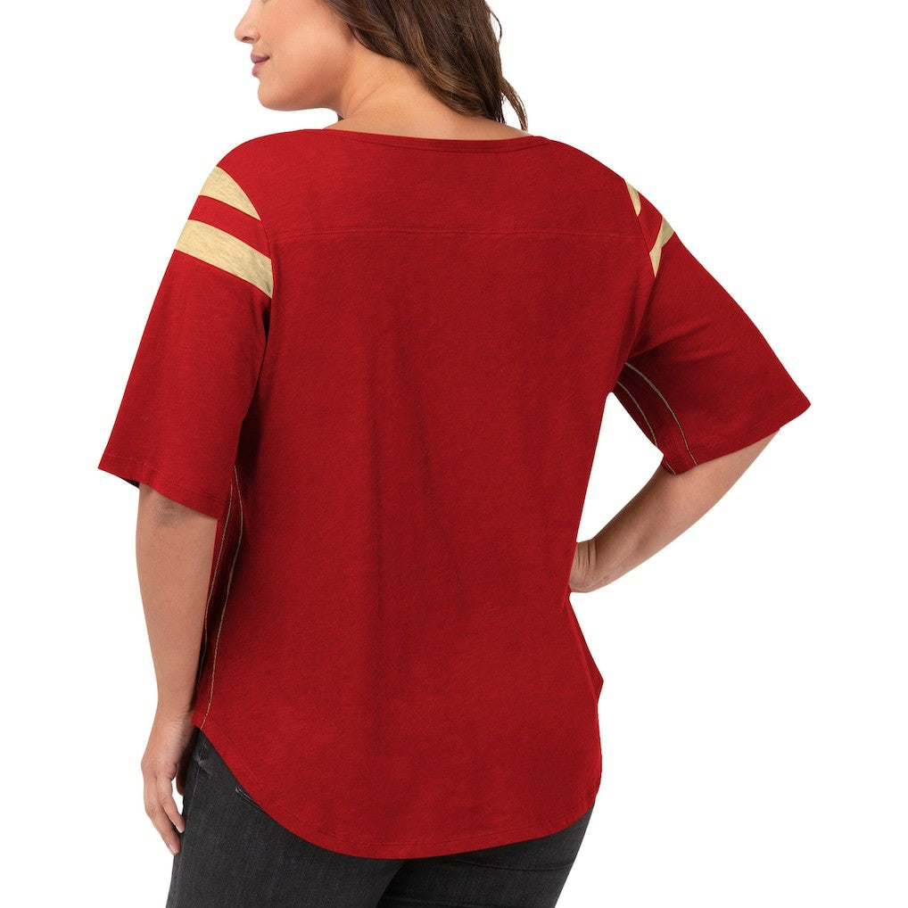 San Francisco 49ers G-III 4Her by Carl Banks Women's Plus Size Linebacker T-Shirt Red | NFL