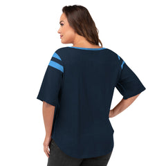 Tennessee Titans G-III 4Her by Carl Banks Women's Plus Size Linebacker T-Shirt Navy | NFL