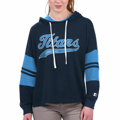 Tennessee Titans Starter Women's Bump And Run Long Sleeve Hoodie T-Shirt Navy | NFL