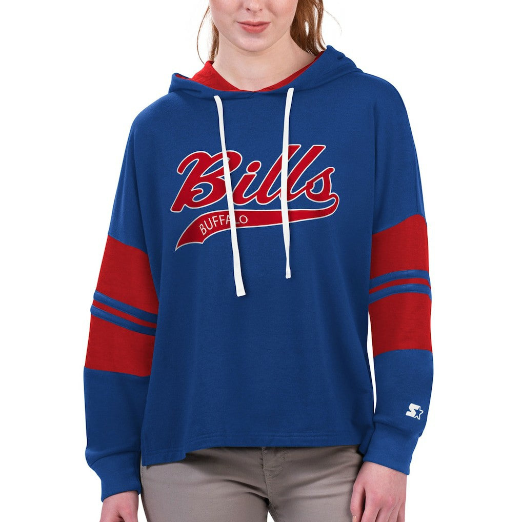 Buffalo Bills Starter Women's Bump And Run Long Sleeve Hoodie T-Shirt Royal | NFL