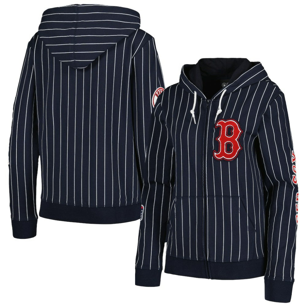 Boston Red Sox New Era Women's Pinstripe Tri-Blend Full-Zip Jacket - MLB