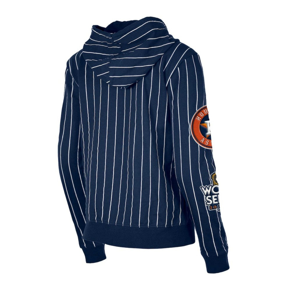 Houston Astros New Era Women's Pinstripe Tri-Blend Full-Zip Hoodie Jacket - MLB