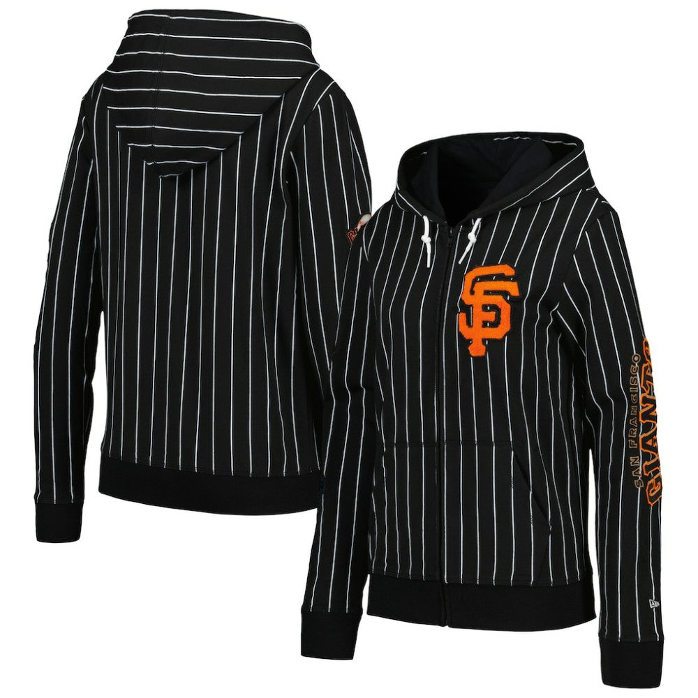 San Francisco Giants New Era Women's Pinstripe Tri-Blend Full-Zip Jacket - MLB