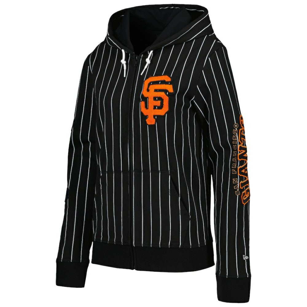 San Francisco Giants New Era Women's Pinstripe Tri-Blend Full-Zip Jacket - MLB
