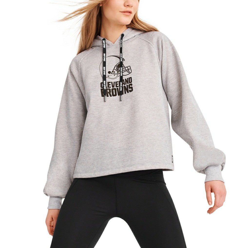 Cleveland Browns DKNY Sport Women's Debbie Dolman Raglan Pullover Hoodie Heather Gray | NFL