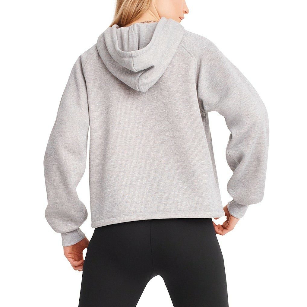 New England Patriots DKNY Sport Women's Debbie Dolman Raglan Pullover Hoodie Heather Gray | NFL