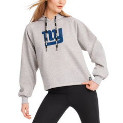 New York Giants DKNY Sport Women's Debbie Dolman Raglan Pullover Hoodie Heather Gray | NFL