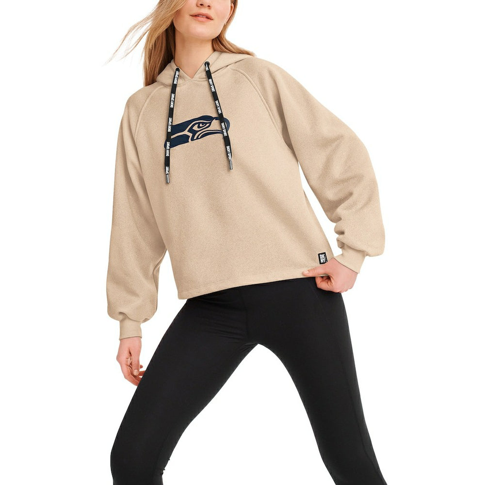 Seattle Seahawks DKNY Sport Women's Debbie Dolman Raglan Pullover Hoodie Cream | NFL