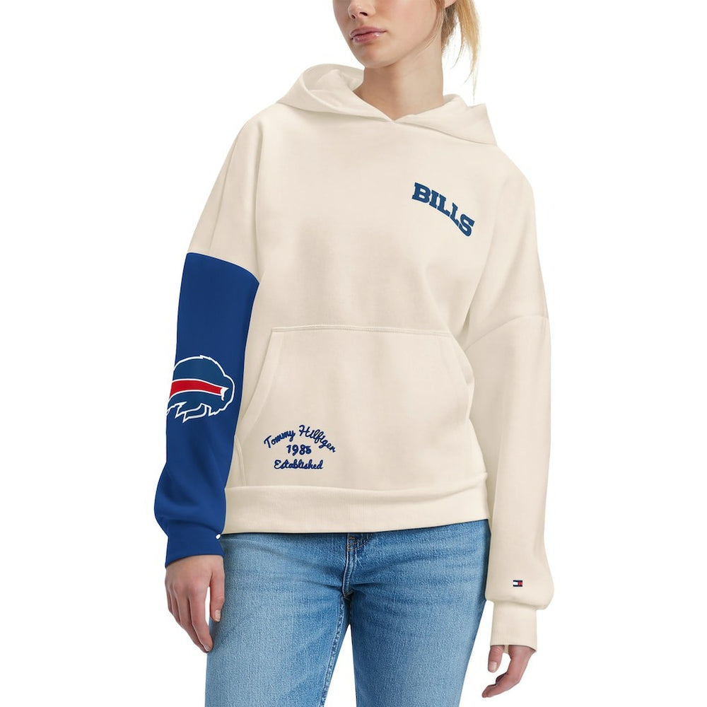 Buffalo Bills Tommy Hilfiger Women's Harriet Pullover Hoodie Cream/Royal | NFL