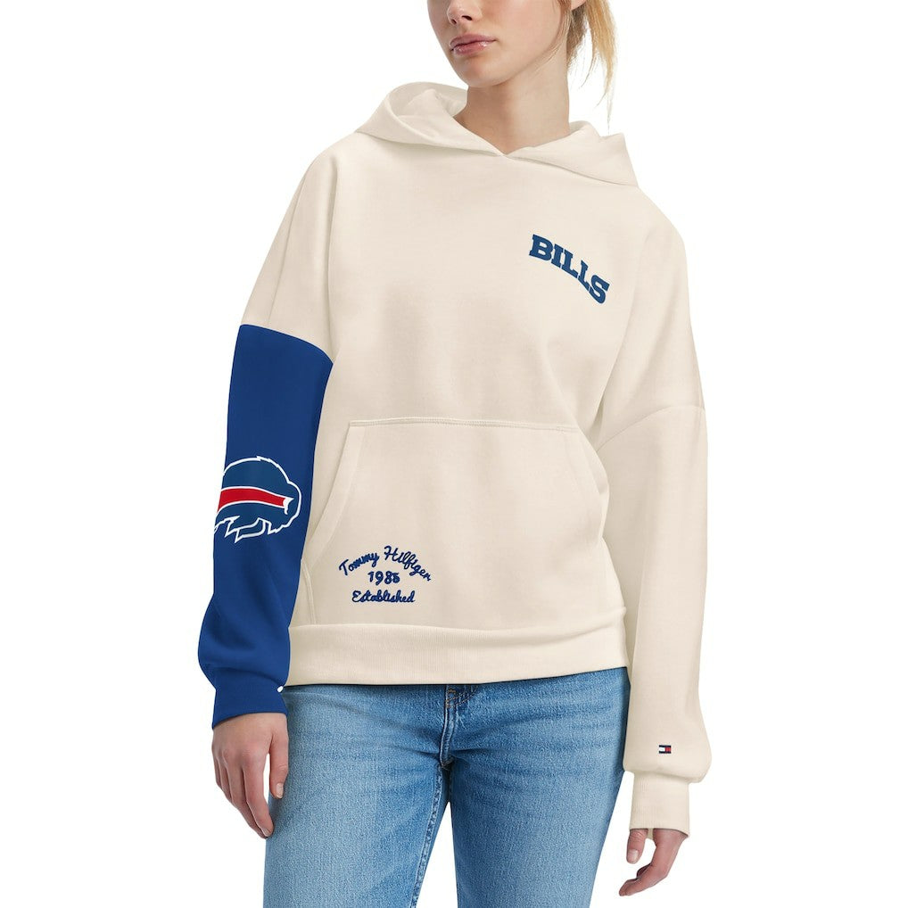 Buffalo Bills Tommy Hilfiger Women's Harriet Pullover Hoodie Cream/Royal | NFL