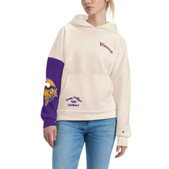 Minnesota Vikings Tommy Hilfiger Women's Harriet Pullover Hoodie Cream/Purple | NFL