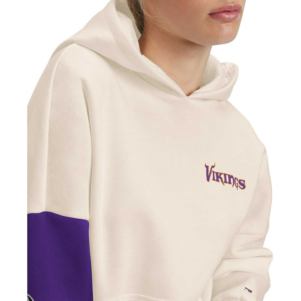 Minnesota Vikings Tommy Hilfiger Women's Harriet Pullover Hoodie Cream/Purple | NFL