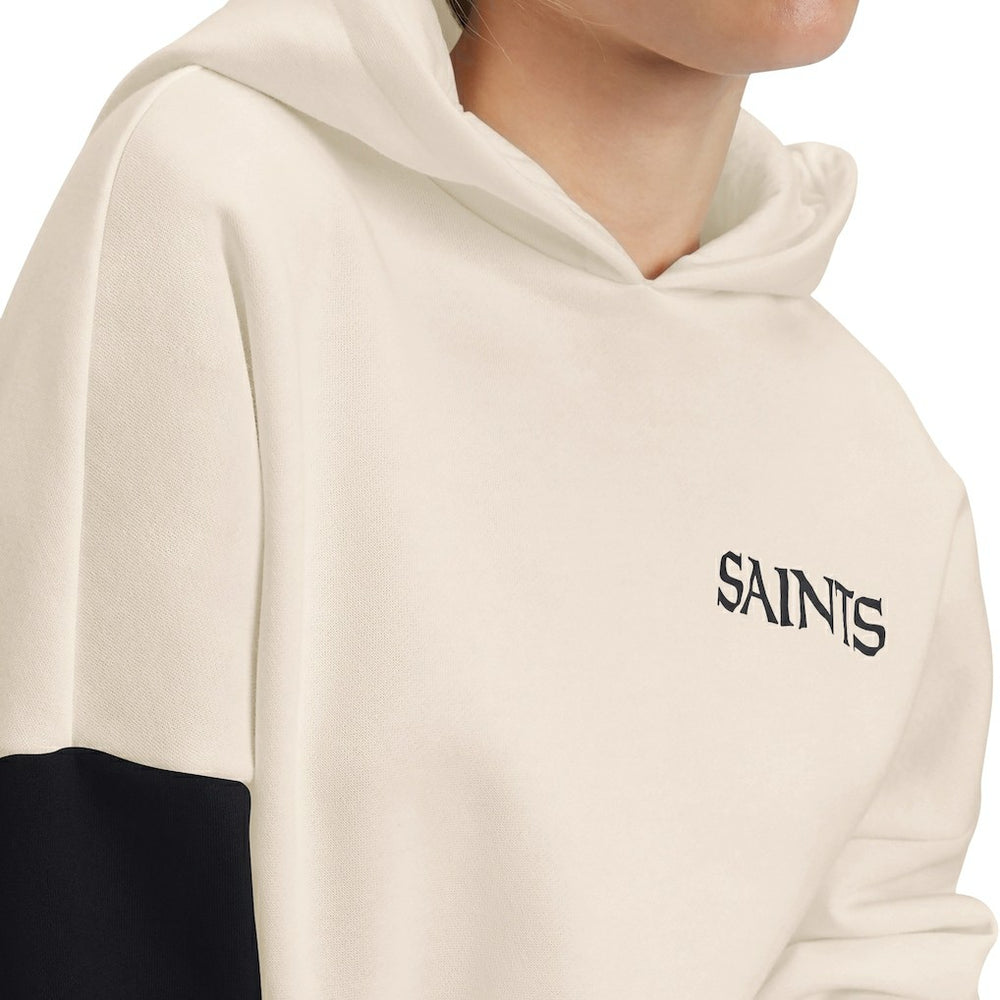 New Orleans Saints Tommy Hilfiger Women's Harriet Pullover Hoodie Cream/Black | NFL