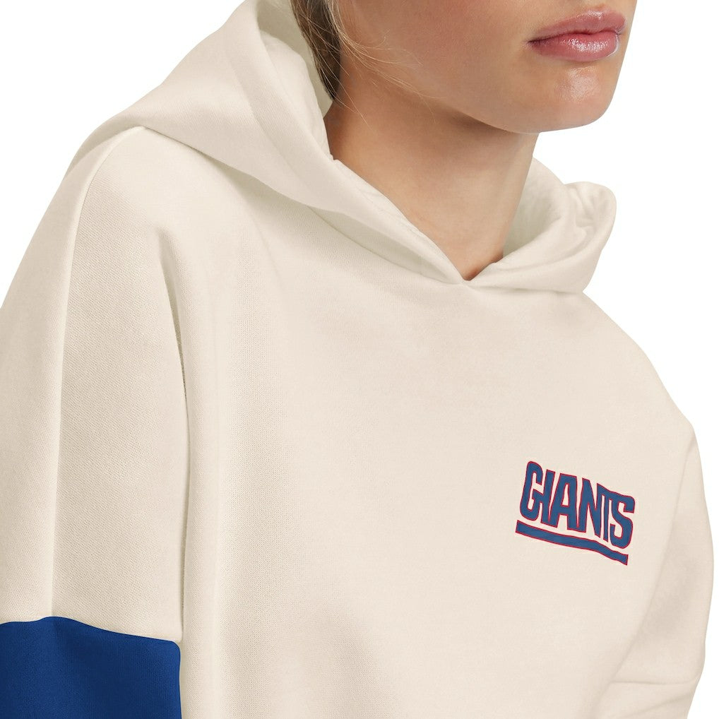 New York Giants Tommy Hilfiger Women's Harriet Pullover Hoodie Cream/Royal | NFL