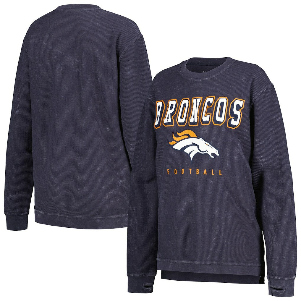 Denver Broncos G-III 4Her by Carl Banks Women's Comfy Cord Pullover Sweatshirt Navy | NFL