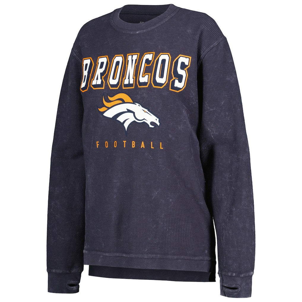 Denver Broncos G-III 4Her by Carl Banks Women's Comfy Cord Pullover Sweatshirt Navy | NFL