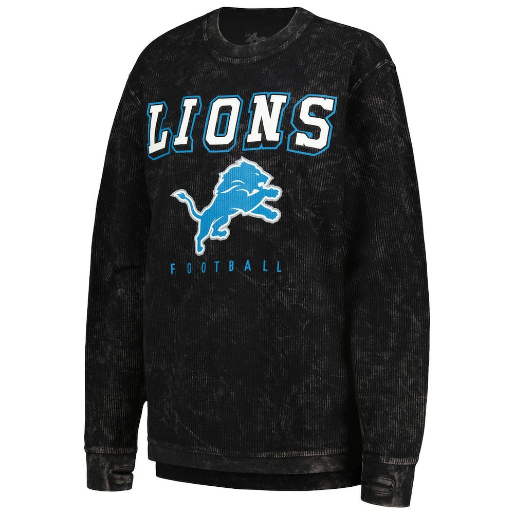 Detroit Lions G-III 4Her by Carl Banks Women's Comfy Cord Pullover Sweatshirt Black | NFL